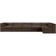 Meridian Furniture Rummi Brown Velvet Performance Fabric 6pc. Modular Sectional