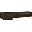 Meridian Furniture Rummi Brown Velvet Performance Fabric 6pc. Modular Sectional