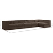 Meridian Furniture Rummi Brown Velvet Performance Fabric 6pc. Modular Sectional