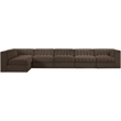 Meridian Furniture Rummi Brown Velvet Performance Fabric 6pc. Modular Sectional