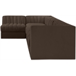 Meridian Furniture Rummi Brown Velvet Performance Fabric 6pc. Modular Sectional