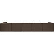 Meridian Furniture Rummi Brown Velvet Performance Fabric 6pc. Modular Sectional