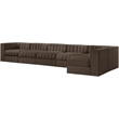 Meridian Furniture Rummi Brown Velvet Performance Fabric 6pc. Modular Sectional