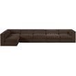 Meridian Furniture Rummi Brown Velvet Performance Fabric 6pc. Modular Sectional
