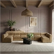 Meridian Furniture Rummi Saddle Velvet Performance Fabric 8pc. Modular Sectional