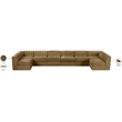 Meridian Furniture Rummi Saddle Velvet Performance Fabric 8pc. Modular Sectional