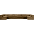 Meridian Furniture Rummi Saddle Velvet Performance Fabric 8pc. Modular Sectional