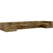 Meridian Furniture Rummi Saddle Velvet Performance Fabric 8pc. Modular Sectional