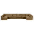 Meridian Furniture Rummi Saddle Velvet Performance Fabric 8pc. Modular Sectional