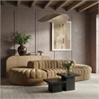 Meridian Furniture Rummi Saddle Velvet Performance Fabric 8pc. Modular Sectional