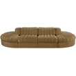 Meridian Furniture Rummi Saddle Velvet Performance Fabric 8pc. Modular Sectional