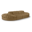 Meridian Furniture Rummi Saddle Velvet Performance Fabric 8pc. Modular Sectional