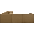 Meridian Furniture Rummi Saddle Velvet Performance Fabric 8pc. Modular Sectional