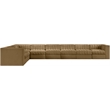 Meridian Furniture Rummi Saddle Velvet Performance Fabric 8pc. Modular Sectional