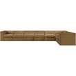Meridian Furniture Rummi Saddle Velvet Performance Fabric 8pc. Modular Sectional