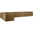 Meridian Furniture Rummi Saddle Velvet Performance Fabric 8pc. Modular Sectional