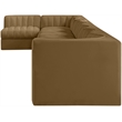 Meridian Furniture Rummi Saddle Velvet Performance Fabric 8pc. Modular Sectional