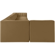 Meridian Furniture Rummi Saddle Velvet Performance Fabric 8pc. Modular Sectional
