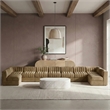 Meridian Furniture Rummi Saddle Velvet Performance Fabric 9pc. Modular Sectional