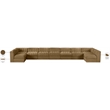Meridian Furniture Rummi Saddle Velvet Performance Fabric 9pc. Modular Sectional