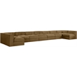 Meridian Furniture Rummi Saddle Velvet Performance Fabric 9pc. Modular Sectional