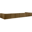 Meridian Furniture Rummi Saddle Velvet Performance Fabric 9pc. Modular Sectional