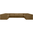 Meridian Furniture Rummi Saddle Velvet Performance Fabric 9pc. Modular Sectional