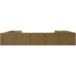 Meridian Furniture Rummi Saddle Velvet Performance Fabric 9pc. Modular Sectional