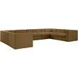 Meridian Furniture Rummi Saddle Velvet Performance Fabric 9pc. Modular Sectional