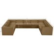 Meridian Furniture Rummi Saddle Velvet Performance Fabric 9pc. Modular Sectional