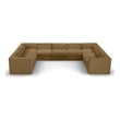 Meridian Furniture Rummi Saddle Velvet Performance Fabric 9pc. Modular Sectional