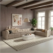 Meridian Furniture Rummi Beige Velvet Performance Fabric 8pc. Modular Sectional