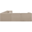 Meridian Furniture Rummi Beige Velvet Performance Fabric 8pc. Modular Sectional