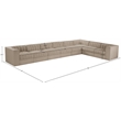 Meridian Furniture Rummi Beige Velvet Performance Fabric 8pc. Modular Sectional