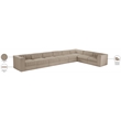 Meridian Furniture Rummi Beige Velvet Performance Fabric 8pc. Modular Sectional