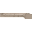 Meridian Furniture Rummi Beige Velvet Performance Fabric 8pc. Modular Sectional