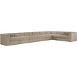 Meridian Furniture Rummi Beige Velvet Performance Fabric 8pc. Modular Sectional
