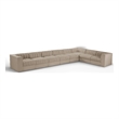 Meridian Furniture Rummi Beige Velvet Performance Fabric 8pc. Modular Sectional