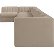 Meridian Furniture Rummi Beige Velvet Performance Fabric 8pc. Modular Sectional