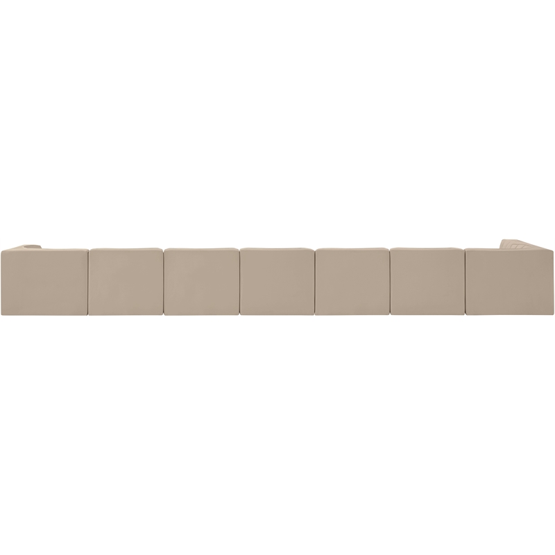 Meridian Furniture Rummi Beige Velvet Performance Fabric 8pc. Modular Sectional