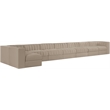 Meridian Furniture Rummi Beige Velvet Performance Fabric 8pc. Modular Sectional