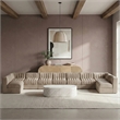 Meridian Furniture Rummi Beige Velvet Performance Fabric 9pc. Modular Sectional