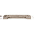 Meridian Furniture Rummi Beige Velvet Performance Fabric 9pc. Modular Sectional