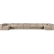 Meridian Furniture Rummi Beige Velvet Performance Fabric 9pc. Modular Sectional