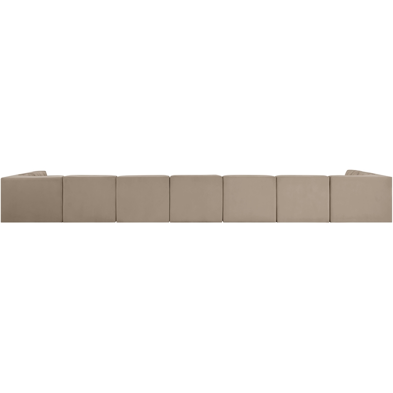 Meridian Furniture Rummi Beige Velvet Performance Fabric 9pc. Modular Sectional