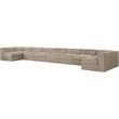 Meridian Furniture Rummi Beige Velvet Performance Fabric 9pc. Modular Sectional