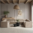 Meridian Furniture Rummi Beige Velvet Performance Fabric 9pc. Modular Sectional