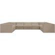 Meridian Furniture Rummi Beige Velvet Performance Fabric 9pc. Modular Sectional