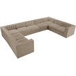 Meridian Furniture Rummi Beige Velvet Performance Fabric 9pc. Modular Sectional