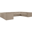 Meridian Furniture Rummi Beige Velvet Performance Fabric 9pc. Modular Sectional